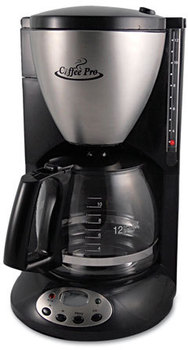 Coffee Pro Home/Office Euro Style Coffee Maker,  Black/Stainless Steel