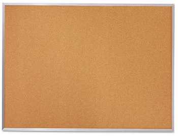 Mead® Economy Cork Board with Aluminum Frame,  96 x 48, Silver Aluminum Frame
