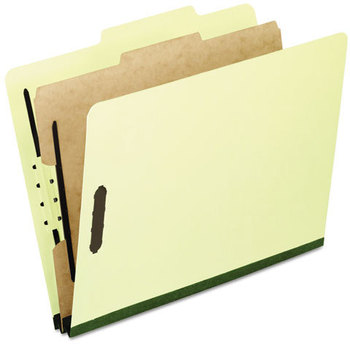 Pendaflex® Four-, Six-, and Eight-Section Pressboard Classification Folders,  Letter, Light Green, 10/Box