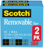 A Picture of product MMM-8112 Scotch® Removable Tape,  3/4" x 1296", 1" Core, 2/Pack