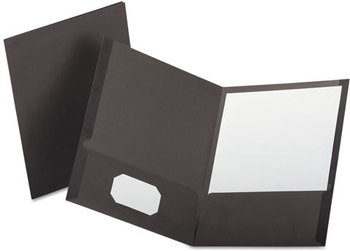 Oxford® Linen Twin-Pocket Folder,  Letter, Gray, 25/Box