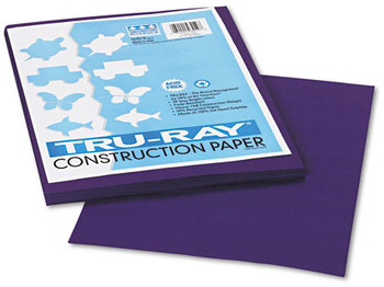 Pacon® Tru-Ray® Construction Paper,  76 lbs., 9 x 12, Purple, 50 Sheets/Pack