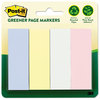 A Picture of product MMM-6714RPA Post-it® Greener Page Markers Page Markers,  Pastel, 50 Strips/Pad, 4 Pads/Pack