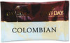A Picture of product PCO-23001 Day to Day Coffee® 100% Pure Coffee,  Colombian Blend, 1.5 oz Pack, 42 Packs/Carton