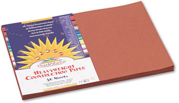 SunWorks® Construction Paper,  58 lbs., 12 x 18, Brown, 50 Sheets/Pack