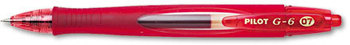 Pilot® G6 Retractable Gel Ink Pen,  Refillable, Red Ink, .7mm