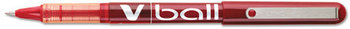 Pilot® VBall® Liquid Ink Roller Ball Stick Pen,  Red Ink, .5mm, Dozen