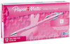 A Picture of product PAP-70672 Paper Mate® FlexGrip® Elite Special Edition Pink Ribbon Pen,  Ballpoint, Retractable, Black Ink, Medium, Dozen