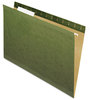 A Picture of product PFX-415215 Pendaflex® Reinforced Hanging File Folders with Printable Tab Inserts, Letter Size, 1/5-Cut Tabs, Standard Green, 25/Box