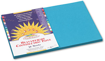 SunWorks® Construction Paper,  58 lbs., 12 x 18, Turquoise, 50 Sheets/Pack