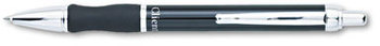 Pentel® Client™ Retractable Ballpoint Pen,  1mm, Black/Chrome Accents Barrel, Black Ink