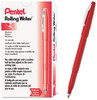 A Picture of product PEN-R100B Pentel® Rolling Writer® Stick Roller Ball Pen,  .8mm, Red Barrel/Ink, Dozen