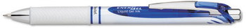 Pentel® EnerGel® RTX Retractable Liquid Gel Pen,  .7mm, White/Blue Barrel, Blue Ink