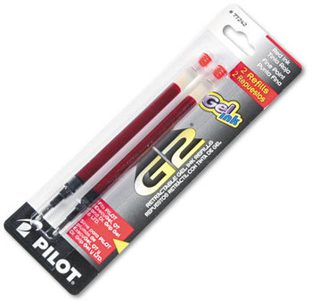 Pilot® Refill for Pilot® Gel Pens,  Dr. Grip Gel/Ltd, ExecuGel G6, Q7, Fine Tip, Red, 2/Pack