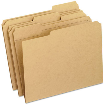 Pendaflex® Dark Kraft File Folders with Double-Ply Top,  1/3 Cut Top Tab, Letter, Brown, 100/Box