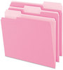 A Picture of product PFX-15213PIN Pendaflex® Colored File Folders 1/3-Cut Tabs: Assorted, Letter Size, Pink/Light Pink, 100/Box