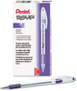 A Picture of product PEN-BK90V Pentel® R.S.V.P.® Stick Ballpoint Pen,  .7mm, Trans Barrel, Violet Ink, Dozen