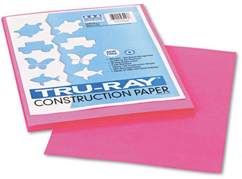 Pacon® Tru-Ray® Construction Paper,  76 lbs., 9 x 12, Shocking Pink, 50 Sheets/Pack