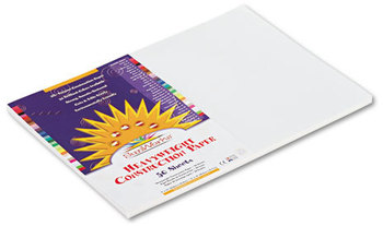 SunWorks® Construction Paper,  58 lbs., 12 x 18, White, 50 Sheets/Pack