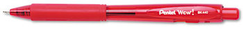 Pentel® WOW!™ Retractable Ballpoint Pen,  1mm, Red Barrel/Ink, Dozen