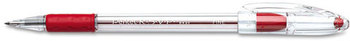 Pentel® R.S.V.P.® Stick Ballpoint Pen,  .7mm, Trans Barrel, Red Ink, Dozen