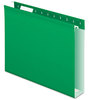 A Picture of product PFX-4152X2BGR Pendaflex® Extra Capacity Reinforced Hanging File Folders with Box Bottom 2" Letter Size, 1/5-Cut Tabs, Bright Green, 25/Box