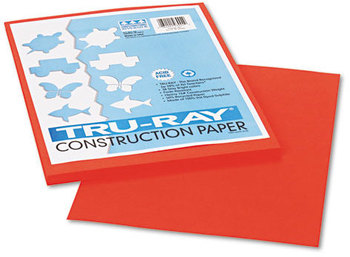 Pacon® Tru-Ray® Construction Paper,  76 lbs., 9 x 12, Orange, 50 Sheets/Pack