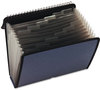 A Picture of product PFX-01119 Pendaflex® Spiral Poly Expanding File 4" Expansion, 13 Sections, Cord/Hook Closure, 1/6-Cut Tabs, Letter Size, Navy Blue