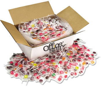 Office Snax® Lick Stix,  Seven Assorted Fruit Flavors, 1440/Carton