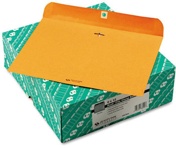 Quality Park™ Redi-File™ Clasp Envelope,  Contemporary, 12 x 9, Brown Kraft, 100/Box