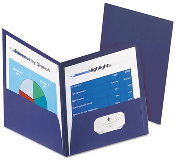 Oxford Honeycomb High-Capacity Twin Pocket Folders,  1" Capacity, Dark Blue, 4/Pack