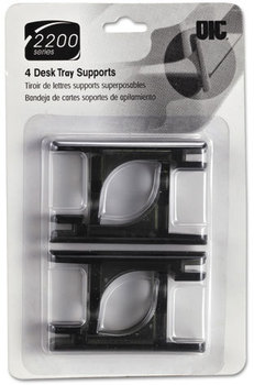 Officemate 2200 Series Desk Tray Supports,  Black, 4/Pack