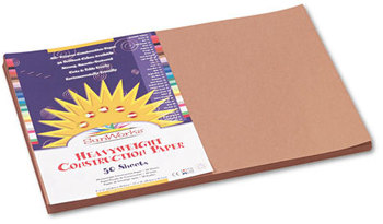 SunWorks® Construction Paper,  58 lbs., 12 x 18, Light Brown, 50 Sheets/Pack