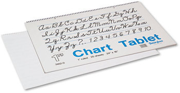 Pacon® Chart Tablets,  Ruled, 24 x 16, White, 25 Sheets