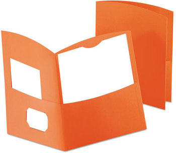 Oxford® Contour Twin-Pocket Folders,  100-Sheet Capacity, Orange