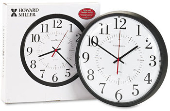 Howard Miller® Alton Auto Daylight Savings™ Wall Clock,  14", Black