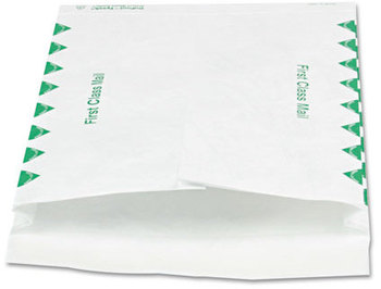 Survivor® Open End Expansion Mailers Made with Tyvek®,  First Class, 10 x 13 x 1 1/2, White, 100/Carton