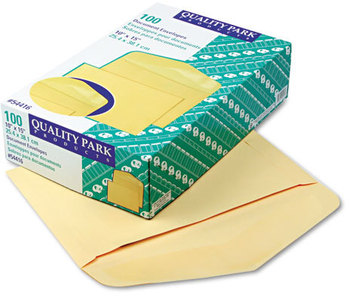 Quality Park™ Open-Side Booklet Envelope,  Traditional, 15 x 10, Cameo Buff, 100/Box
