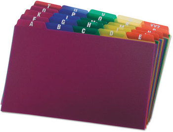 Oxford® Durable Poly A-Z Card Guides,  Alpha, 1/5 Tab, Polypropylene, 5 x 8, 25/Set