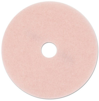 3M™ Eraser Burnish Floor Pads 3600 Ultra High-Speed Burnishing Pad 27" Diameter, Pink, 5/Carton