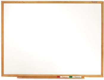 Quartet® Classic Melamine Dry Erase Board,  36 x 24, Oak Finish Frame