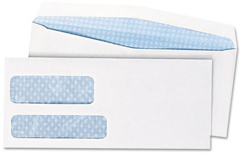 Quality Park™ Double Window Security Tinted Check Envelope,  Gummed Flap, #10, White, 500/Box