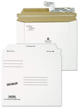 Quality Park™ Economy Disk/CD Mailer,  7 1/2 x 6 1/16, White, Recycled, 100/Carton