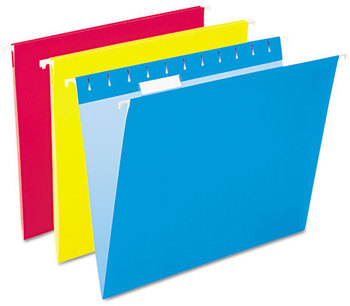 Pendaflex® Essentials™ Colored Hanging Folders,  1/5 Tab, Letter, Assorted Colors, 25/Box