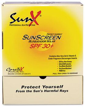 SunX® SPF30 Sunscreen,  Single Dose Pouch, 100/Box