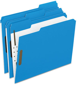 Pendaflex® Colored Classification Folders with Embossed Fasteners 2 Letter Size, Blue Exterior, 50/Box