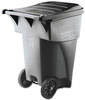 A Picture of product RCP-9W22GY Rubbermaid® Commercial Brute® Roll-Out Heavy-Duty Container,  Square, Polyethylene, 95gal, Gray