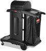 A Picture of product RCP-1861427 Rubbermaid® Commercial Executive High Security Janitorial Cleaning Cart,  23-1/10 x 39-3/5 x 27-1/2, Blk