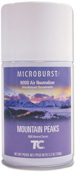 Rubbermaid® Commercial TC® Microburst® 9000 Air Freshener Refill,  Mountain Peaks, 5.3oz, Aerosol, 4/Carton