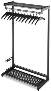 Quartet® Single-Sided, Two-Shelf Rack,  12 Hangers, Steel, 48" Wide, Black